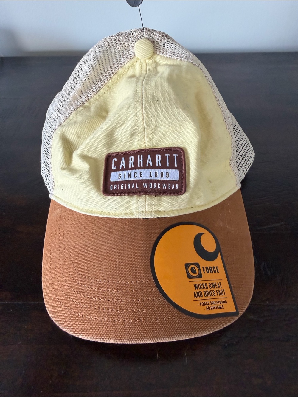 Carhartt Kids Yellow Front Brown Brim Mesh Trucker Hat